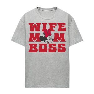 Minnie Mouse Unisex Adult Wife Mom Boss T-Shirt / Sport Heather